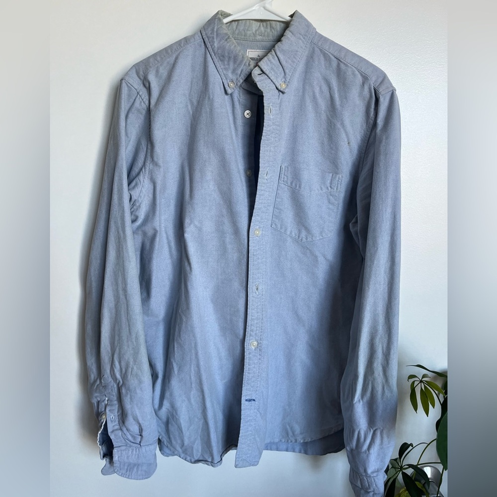 Gap button down Oxford shirt blue slim fit size large